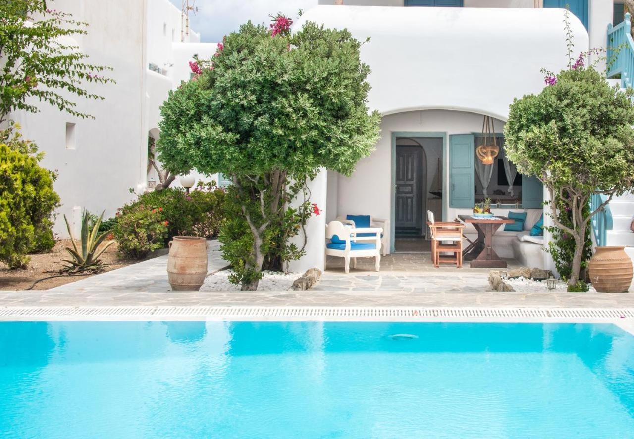 Mykonian Style W Shared Pool Houses & Nighttime Security Guard Ornos  Exterior photo