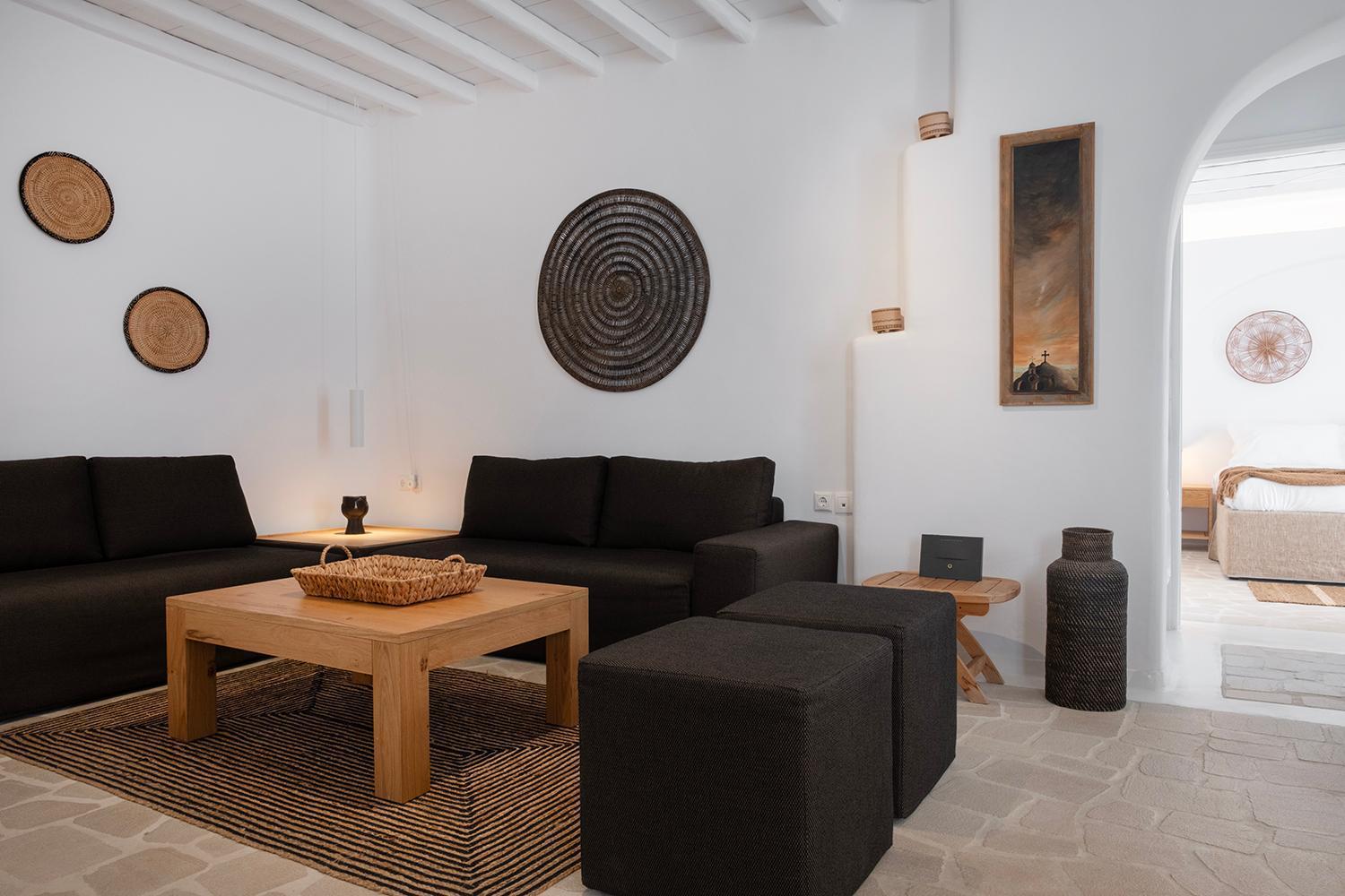 Mykonian Style W Shared Pool Houses & Nighttime Security Guard Ornos  Exterior photo