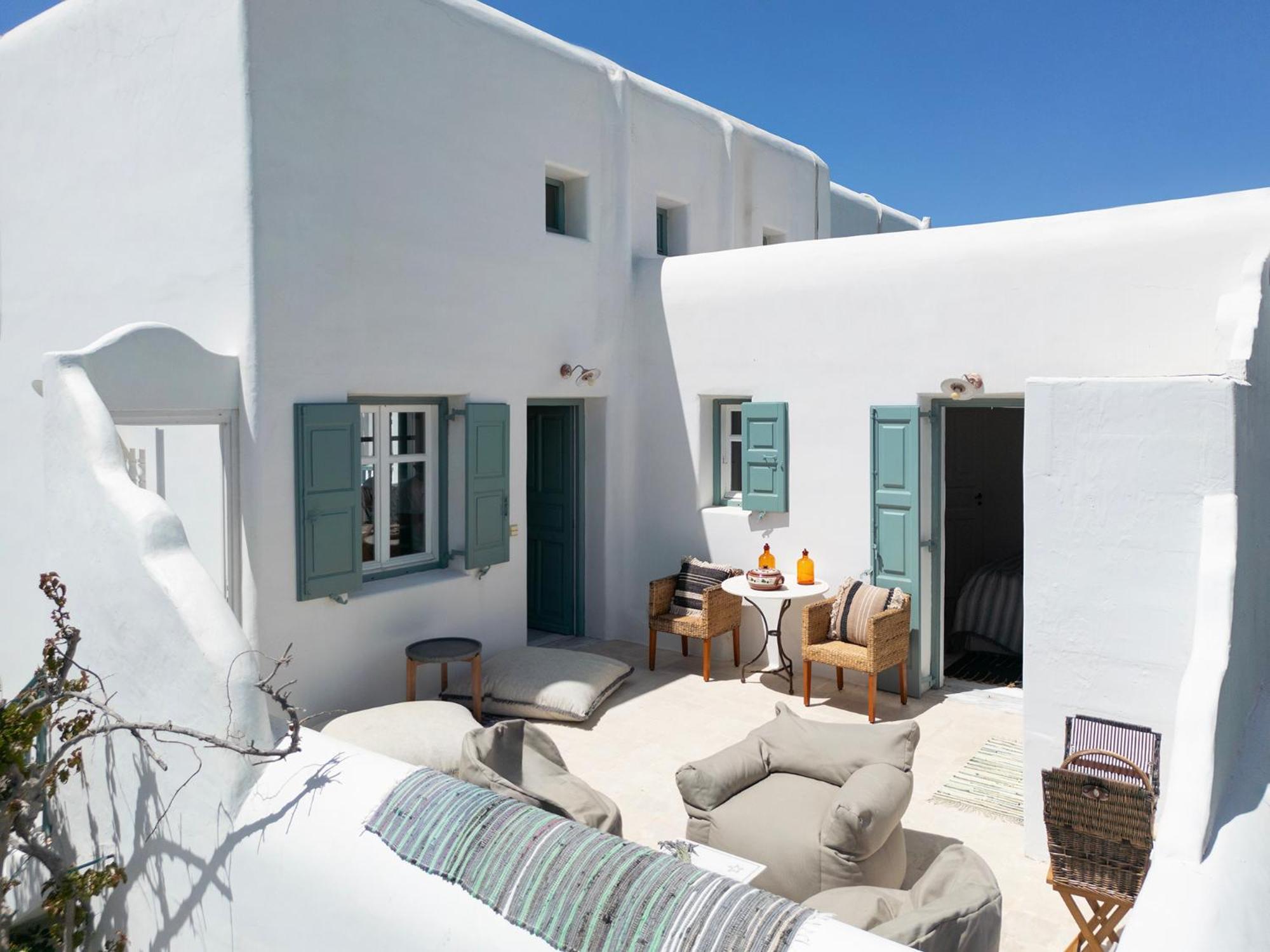 Mykonian Style W Shared Pool Houses & Nighttime Security Guard Ornos  Exterior photo