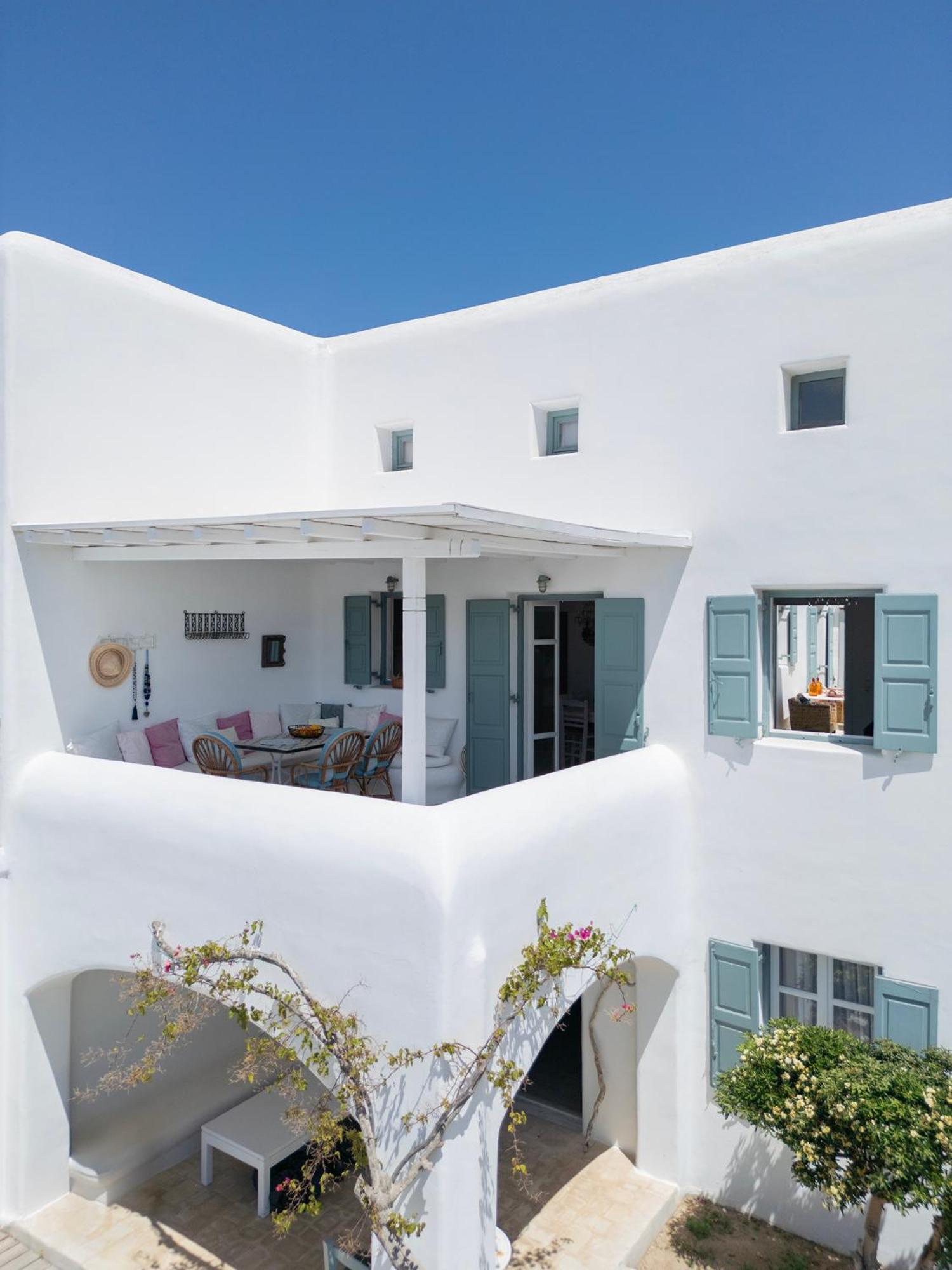 Mykonian Style W Shared Pool Houses & Nighttime Security Guard Ornos  Exterior photo